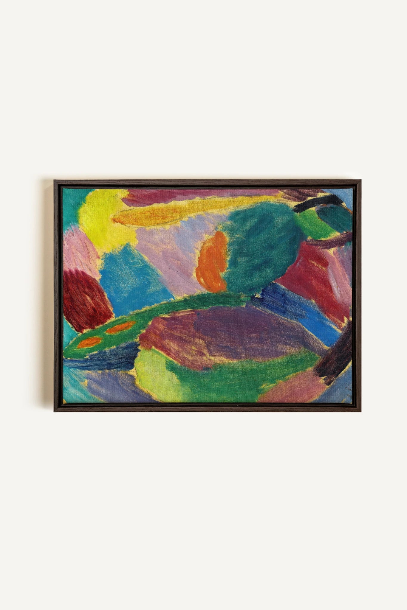 ELECTRIC BLOOM, Oeuvre sur toile étirée, encadré Brun Noyer