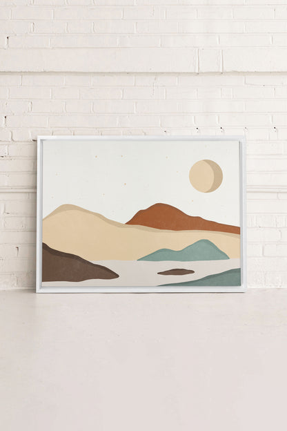 SAND &amp; SKY, Oeuvre sur toile étirée, encadré Blanc