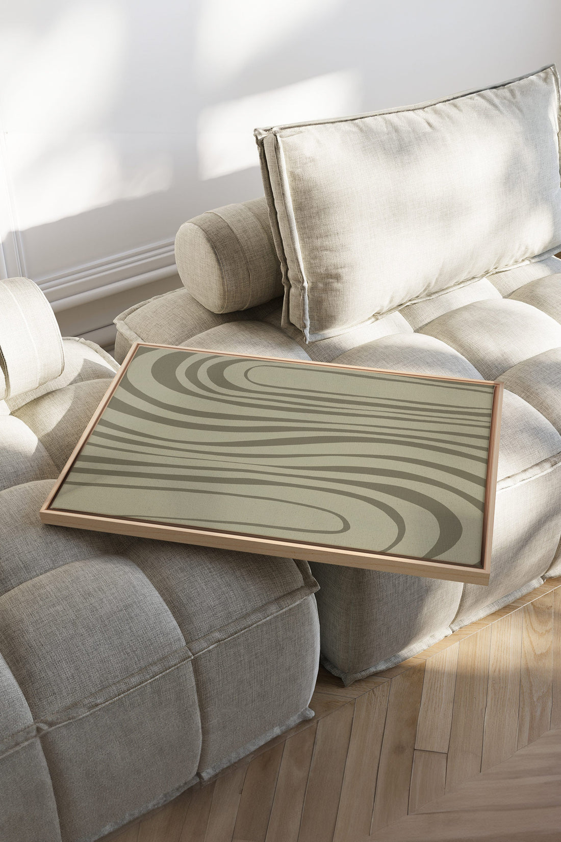 OLEKA CANVAS - STREAMLINES, Oeuvre sur toile étirée, encadré Naturel Clair