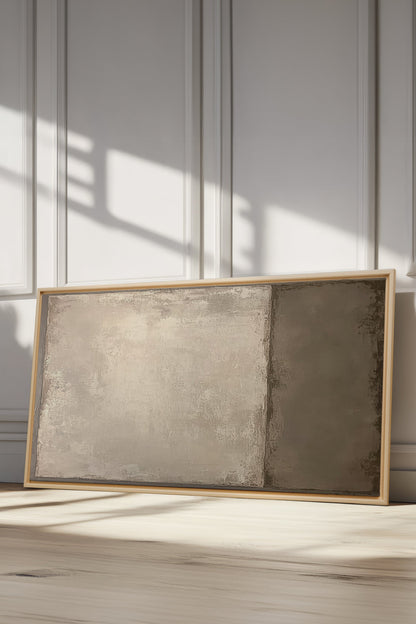 OLEKA CANVAS - VOILE DE TERRE, Oeuvre sur toile étirée, encadré Naturel Clair