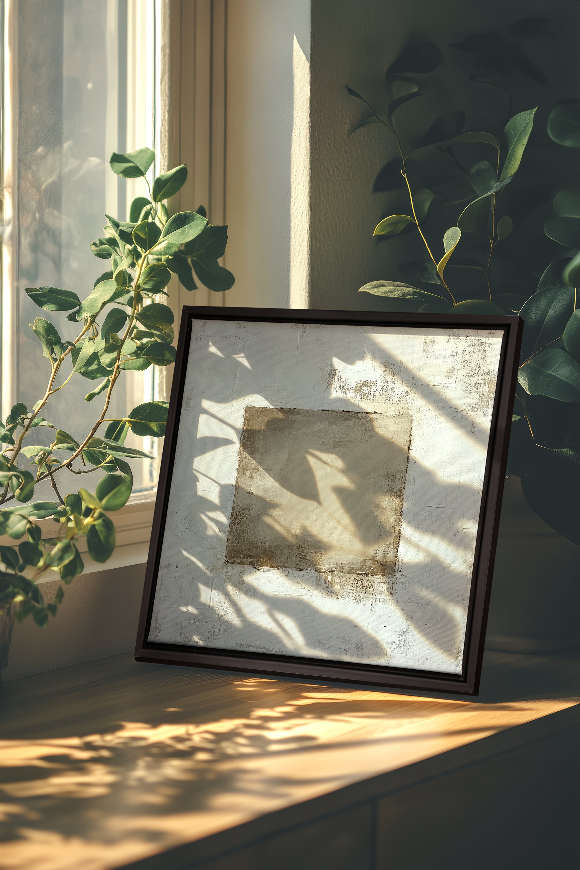 GOLDEN TEXTURE, Artwork on stretched canvas, framed in black