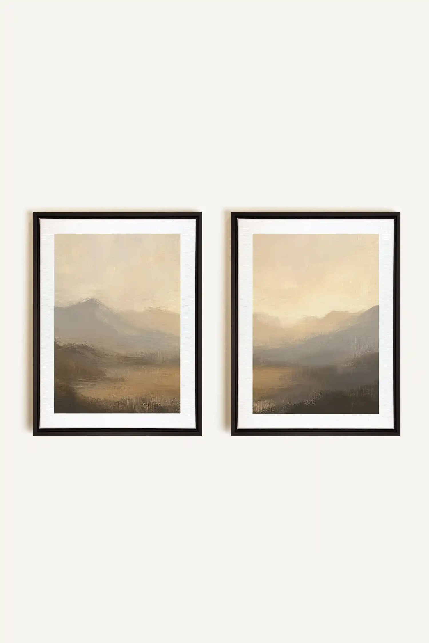 VEILED PEAKS DUO, 2 Oeuvres sur toile étirée, encadré Noir