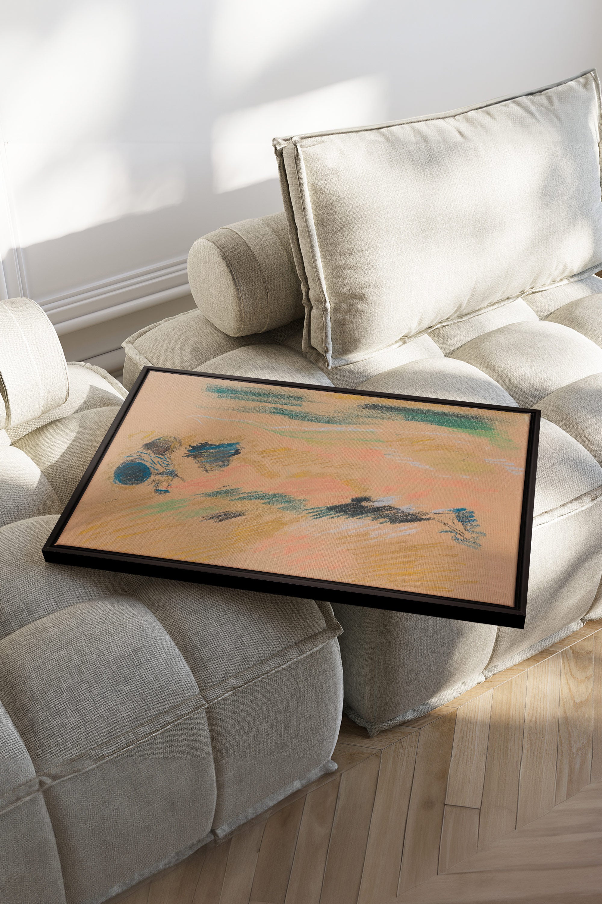 SKETCH OF LIGHT, Oeuvre sur toile étirée, encadré Noir