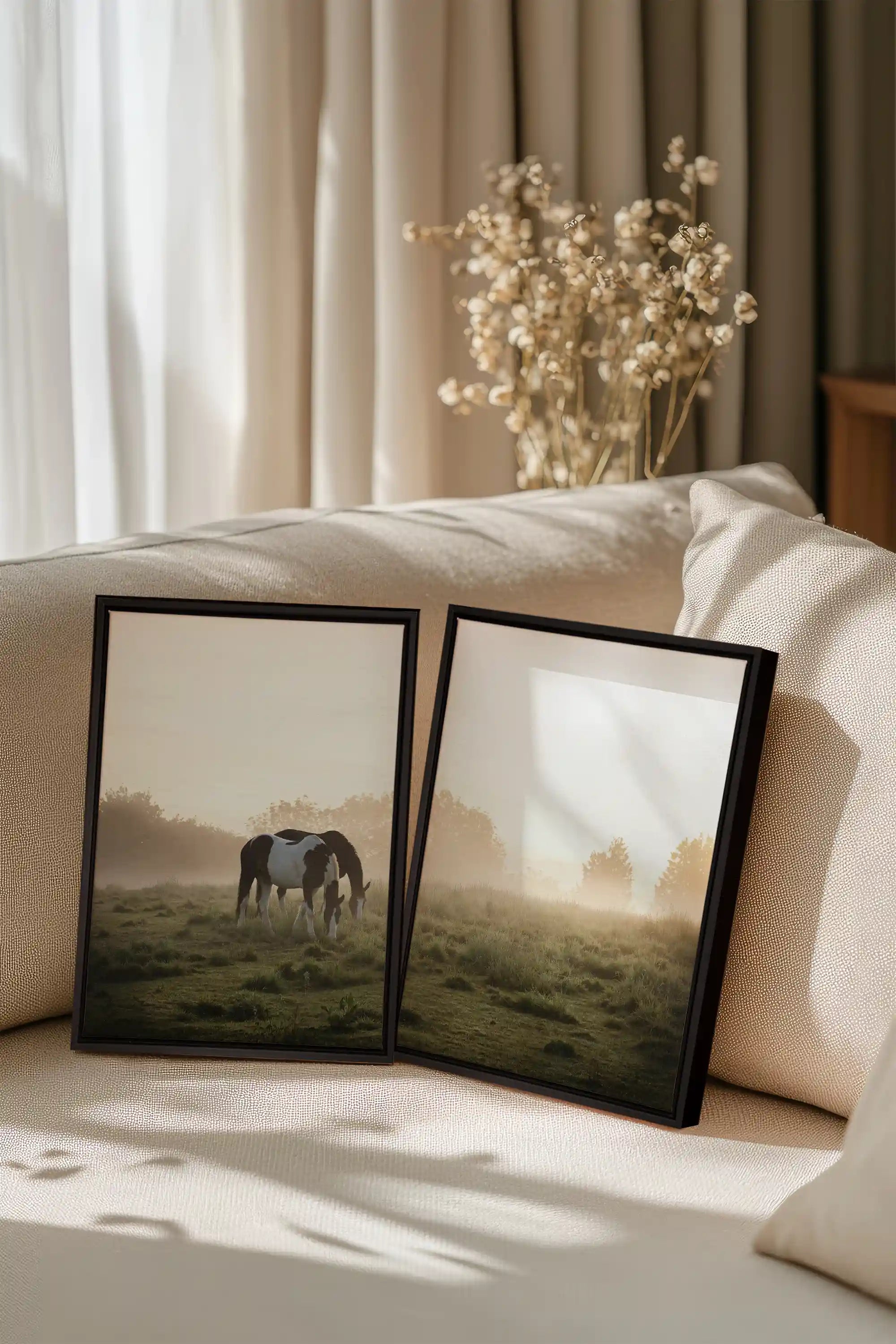 TIMELESS BEAUTY DUO, 2 Works on stretched canvas, black framed