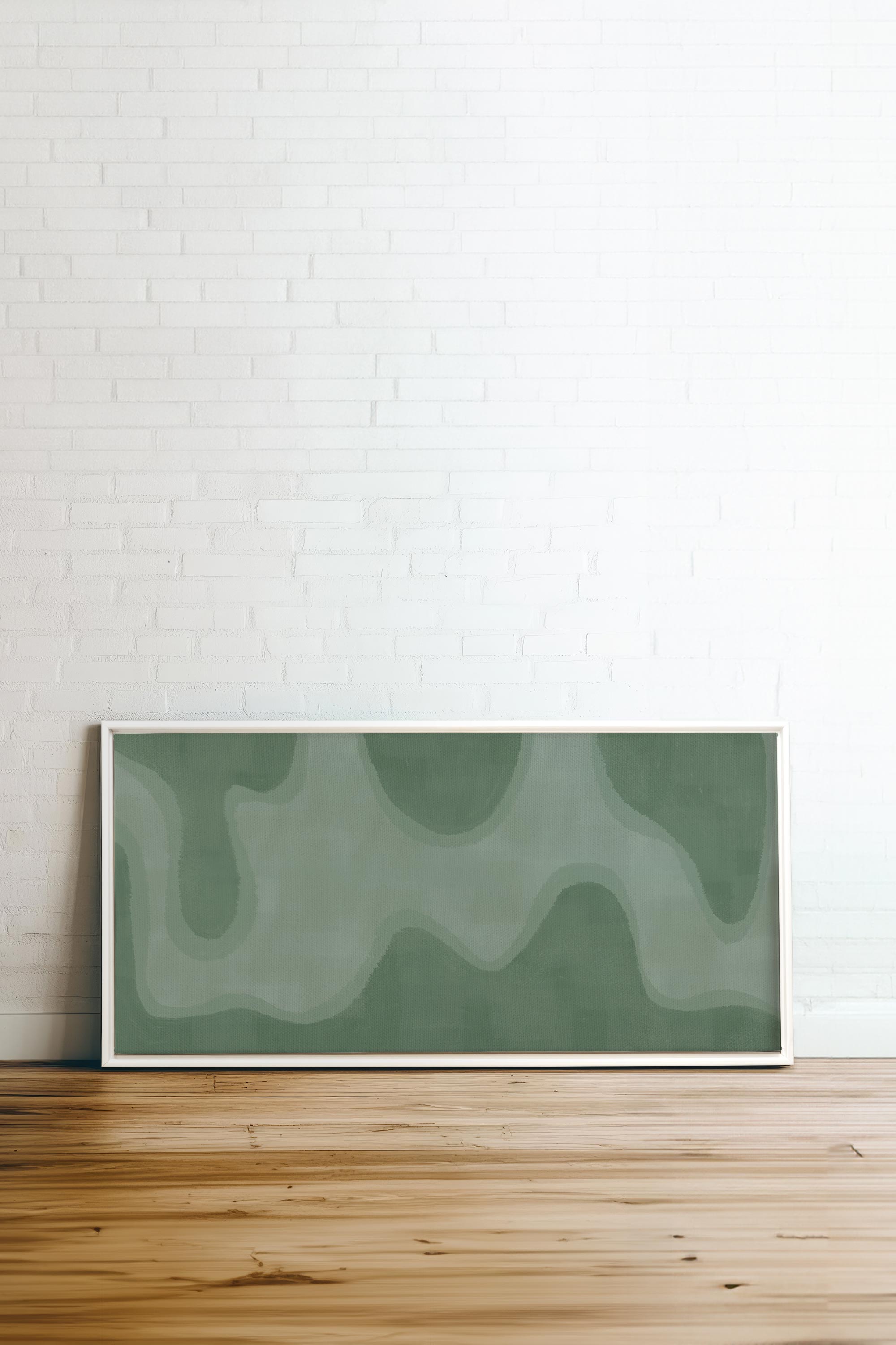 OLEKA CANVAS - WAVES OF SERENITY, Oeuvre sur toile étirée, encadré Blanc