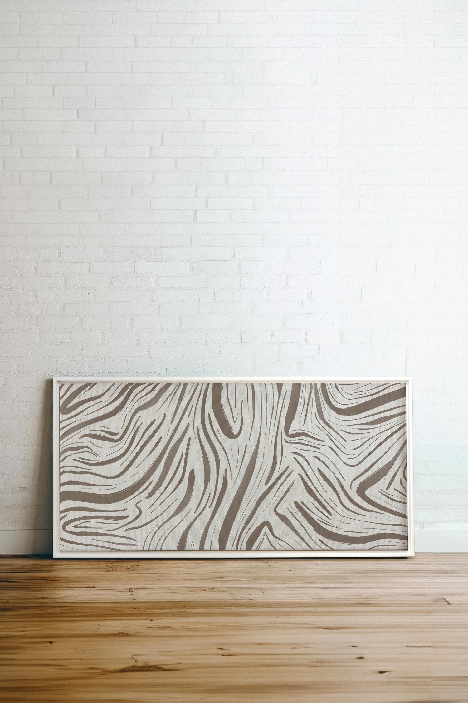 OLEKA CANVAS - WILD WAVES, Oeuvre sur toile étirée, encadré Blanc