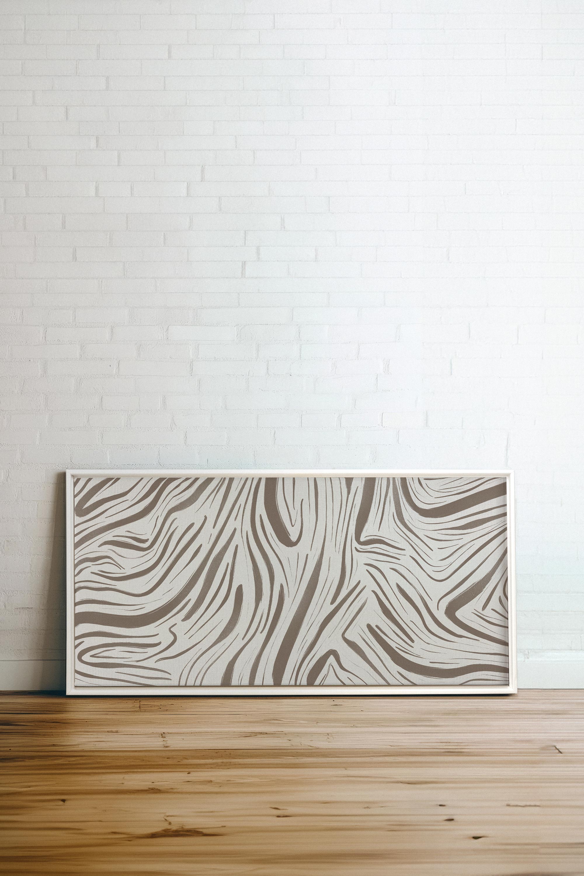 OLEKA CANVAS - WILD WAVES, Oeuvre sur toile étirée, encadré Blanc