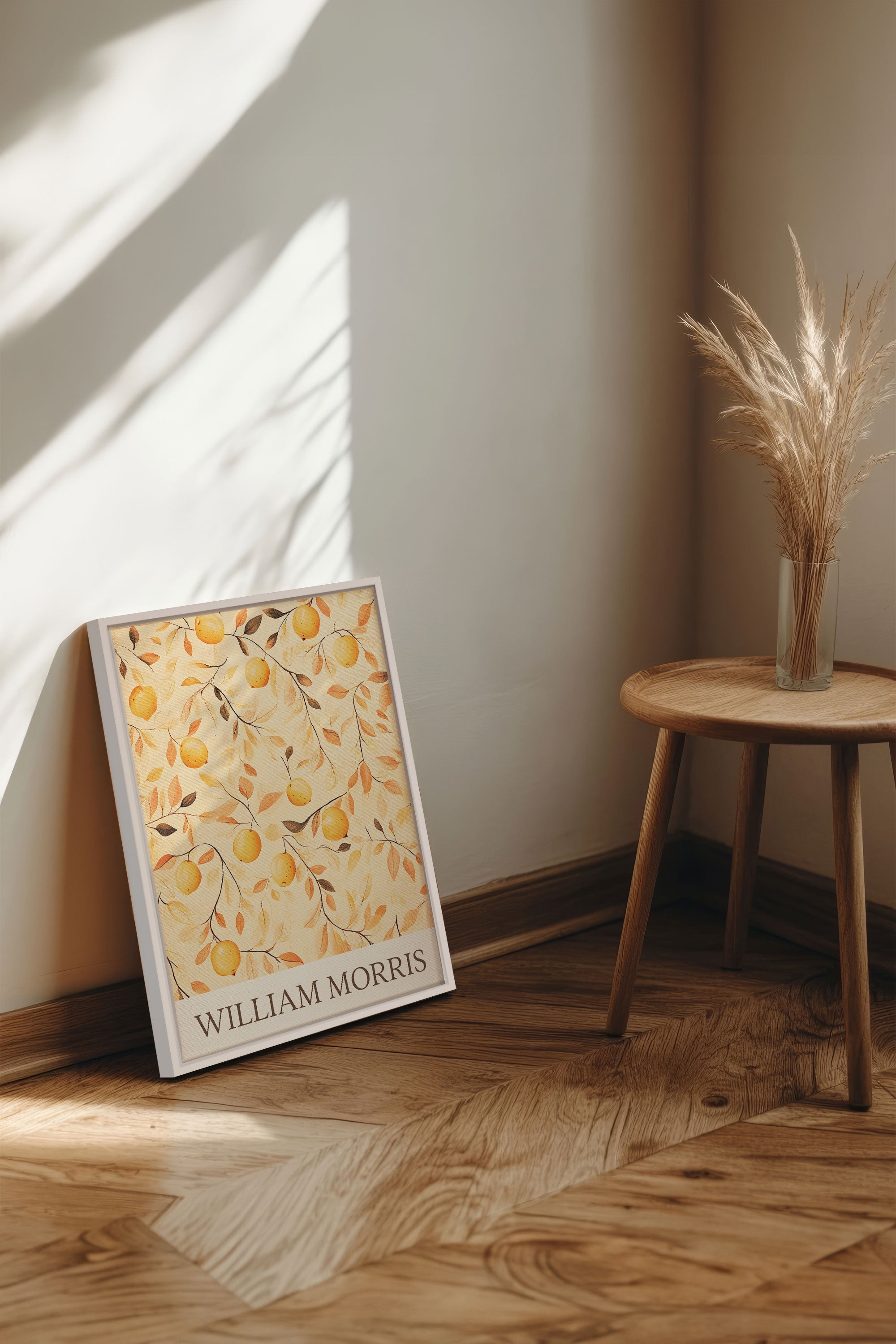 OLEKA CANVAS - WILLIAM MORRIS II, Oeuvre sur toile étirée, encadré Blanc