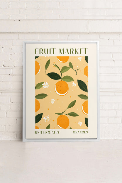 OLEKA CANVAS - ORANGE TANGO, Oeuvre sur toile étirée, encadré Blanc