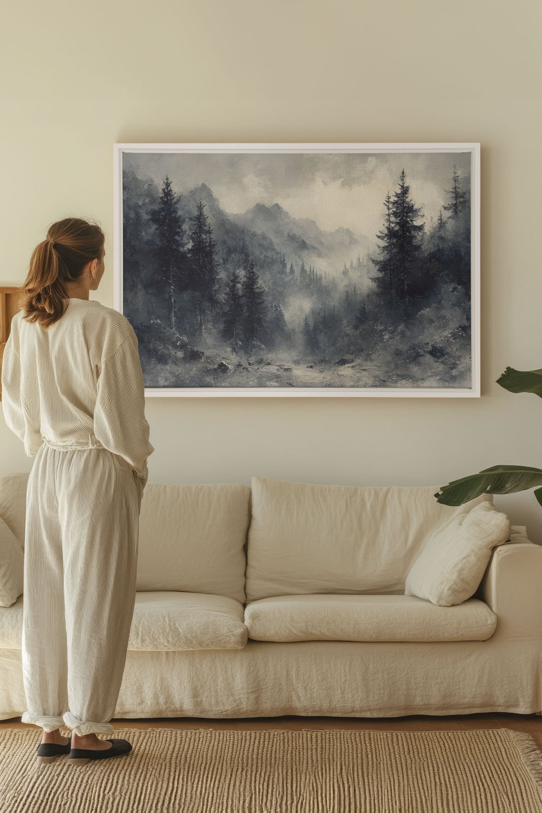 OLEKA CANVAS - MYSTIC HIGHLANDS, Oeuvre sur toile étirée, encadré Blanc