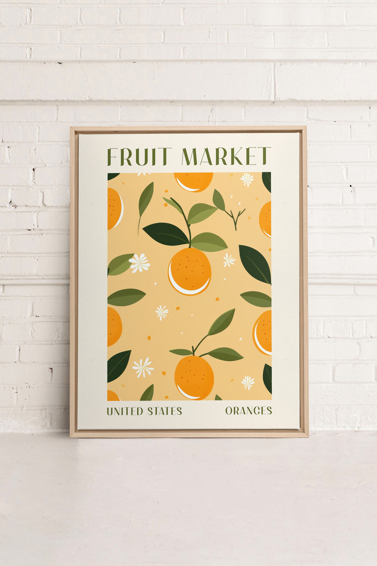 ORANGE TANGO, Artwork on stretched canvas, framed Natural Light