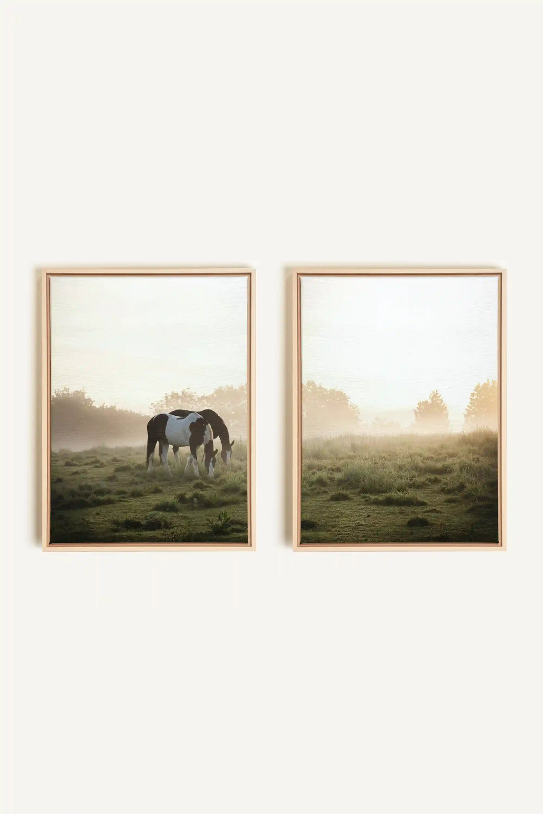 PASTURELIGHT DUO, 2 Works on stretched canvas, framed Naturel Clair