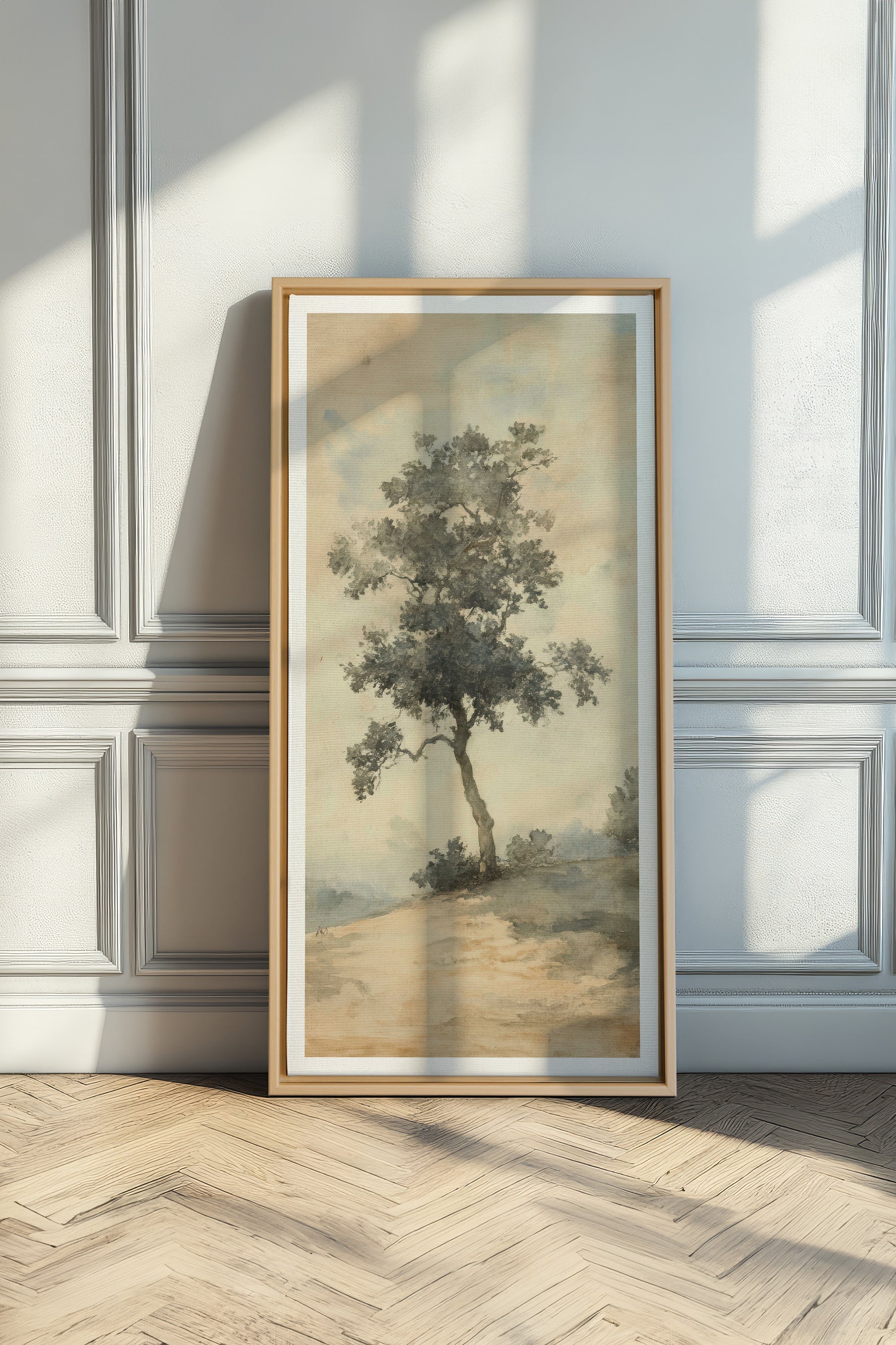 OLEKA CANVAS - ARBRE DES SOUVENIRS, Oeuvre sur toile étirée, encadré Naturel Clair