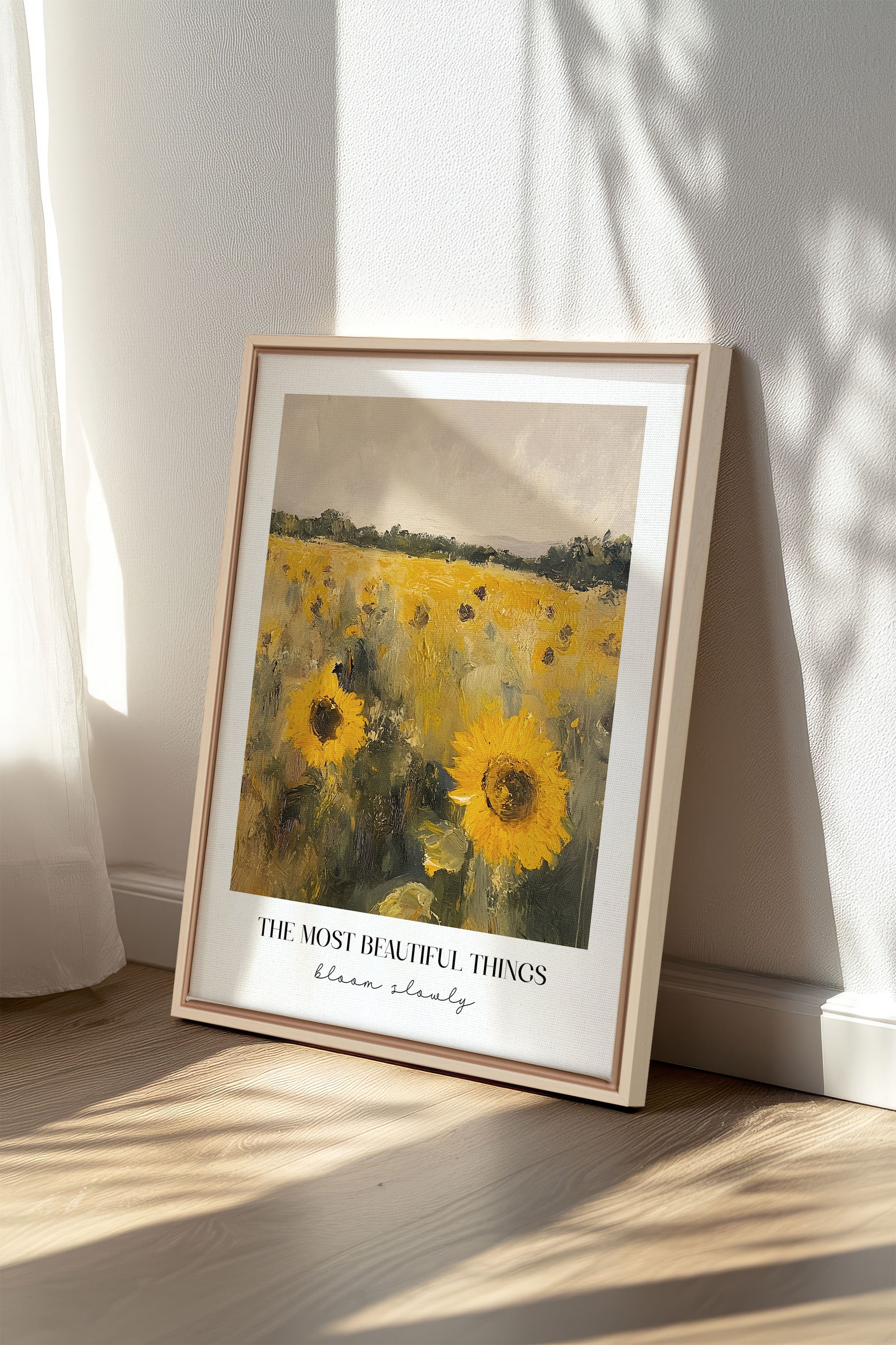 OLEKA CANVAS - BLOOM SLOWLY, Oeuvre sur toile étirée, encadré Naturel Clair