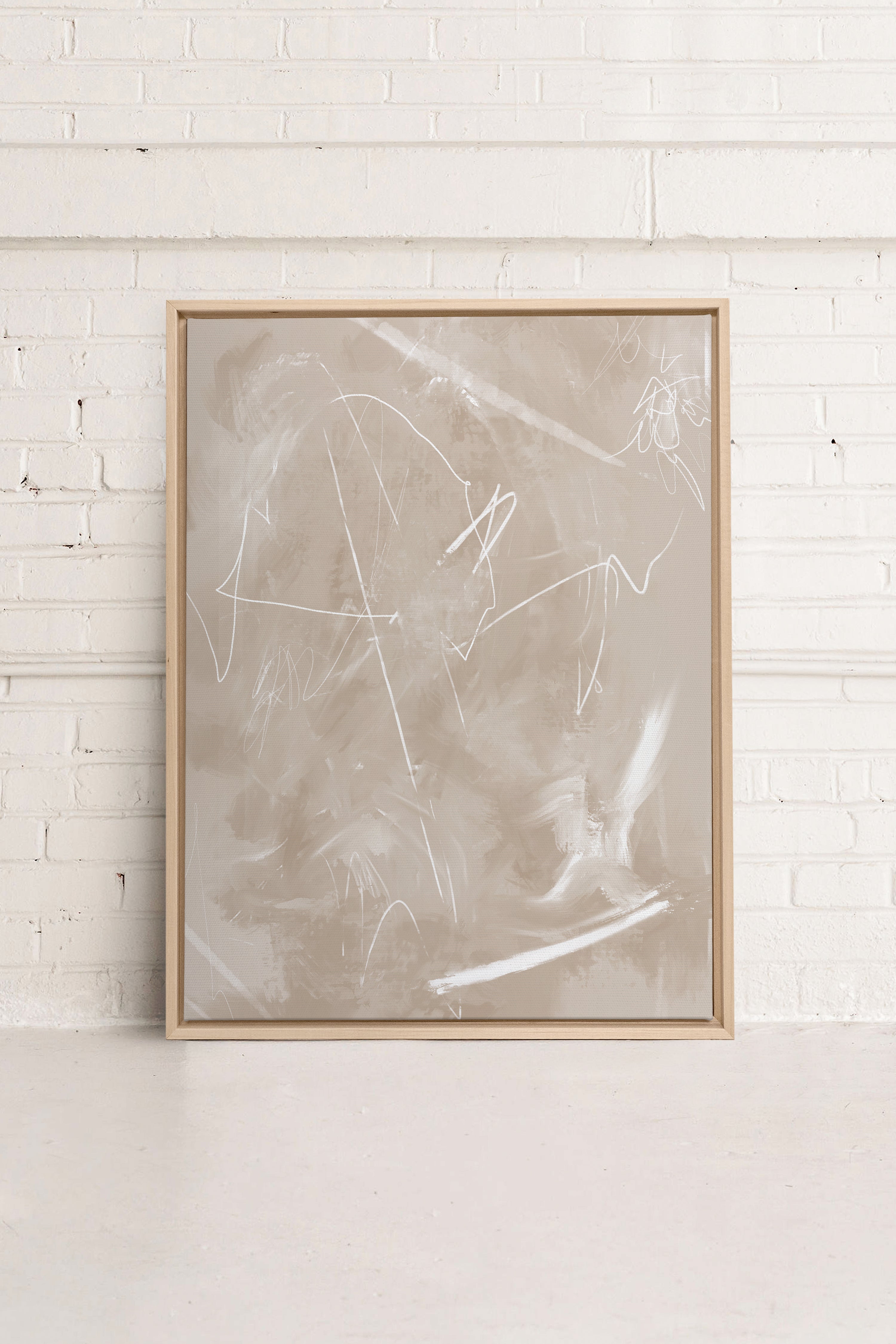 SABLE ÉTOILÉ, Oeuvre sur toile étirée, encadré Naturel Clair