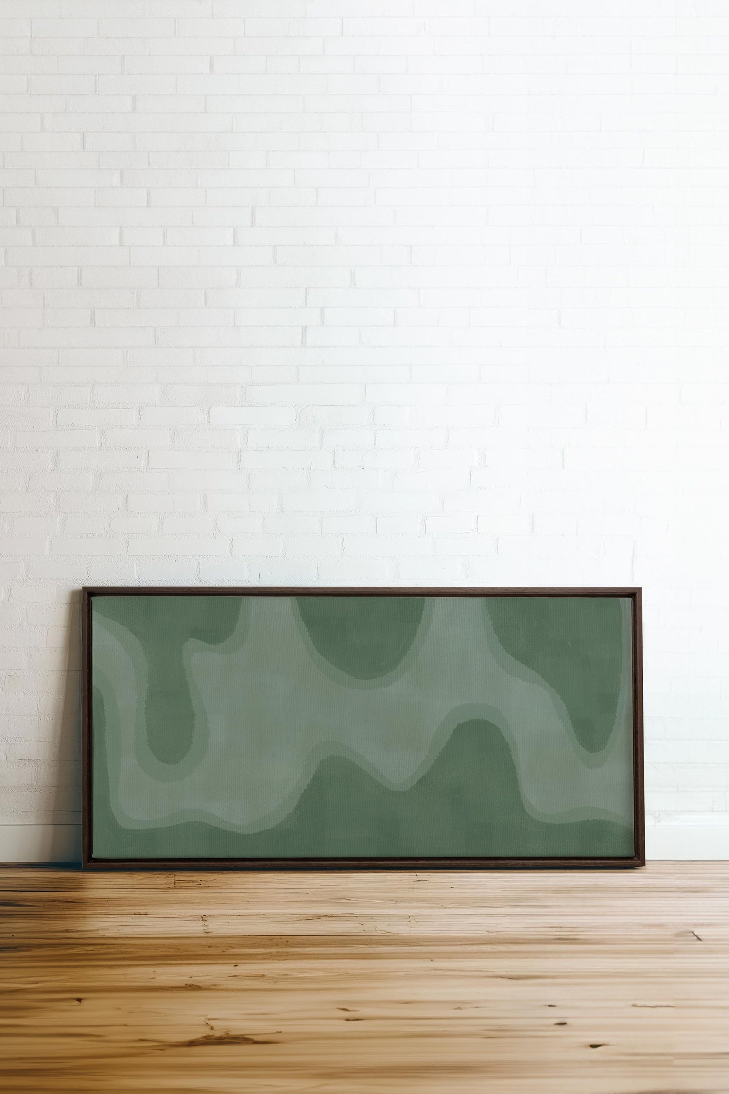 OLEKA CANVAS - WAVES OF SERENITY, Oeuvre sur toile étirée, encadré Brun Noyer