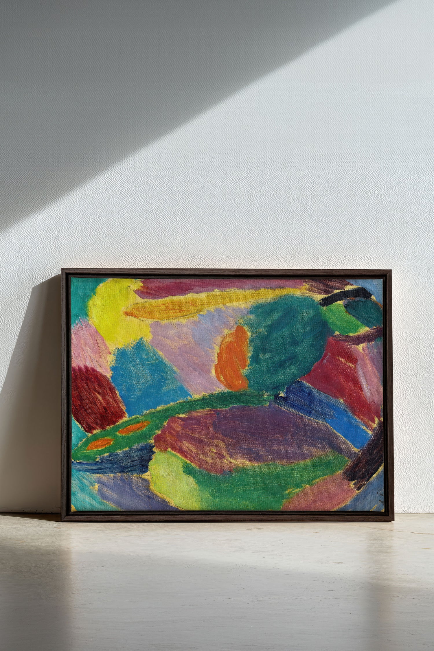 ELECTRIC BLOOM, Oeuvre sur toile étirée, encadré Brun Noyer