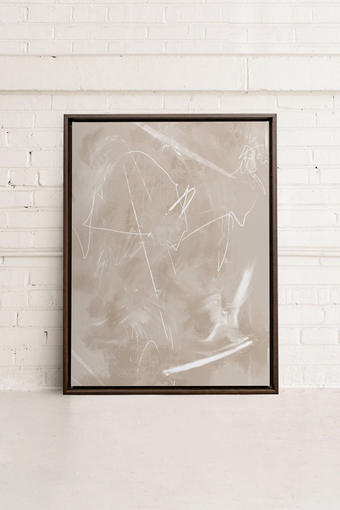 OLEKA CANVAS - SABLE ÉTOILÉ, Oeuvre sur toile étirée, encadré Brun Noyer