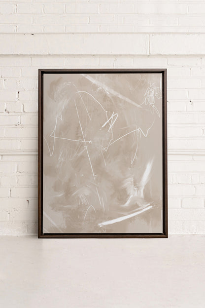 OLEKA CANVAS - SABLE ÉTOILÉ, Oeuvre sur toile étirée, encadré Brun Noyer