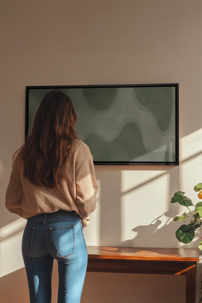 OLEKA CANVAS - WAVES OF SERENITY, Oeuvre sur toile étirée, encadré Noir