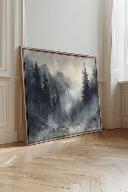 OLEKA CANVAS - MYSTIC HIGHLANDS, Oeuvre sur toile étirée, encadré Brun Chêne