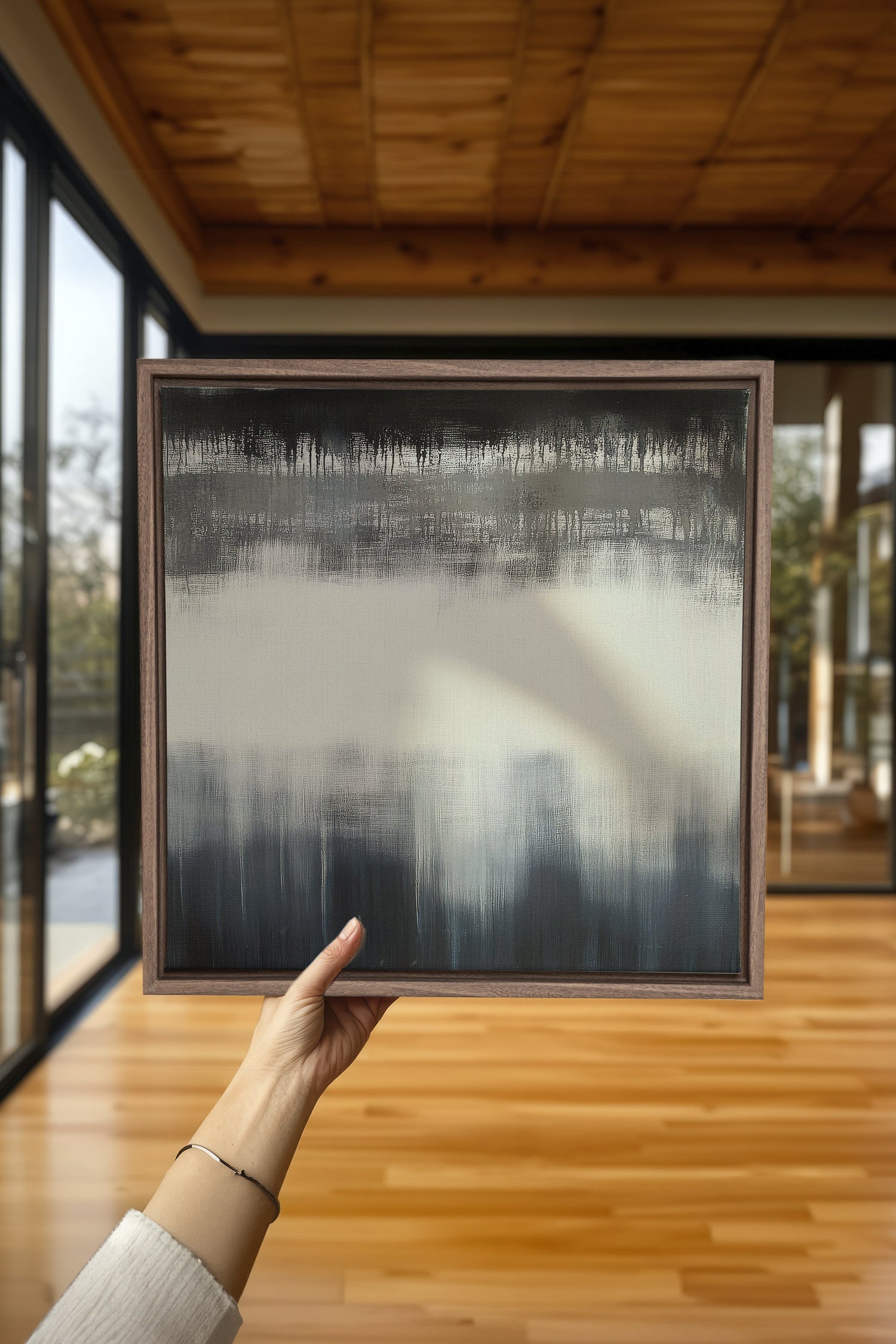 OLEKA CANVAS - FADING LIGHT, Oeuvre sur toile étirée, encadré Brun Chêne