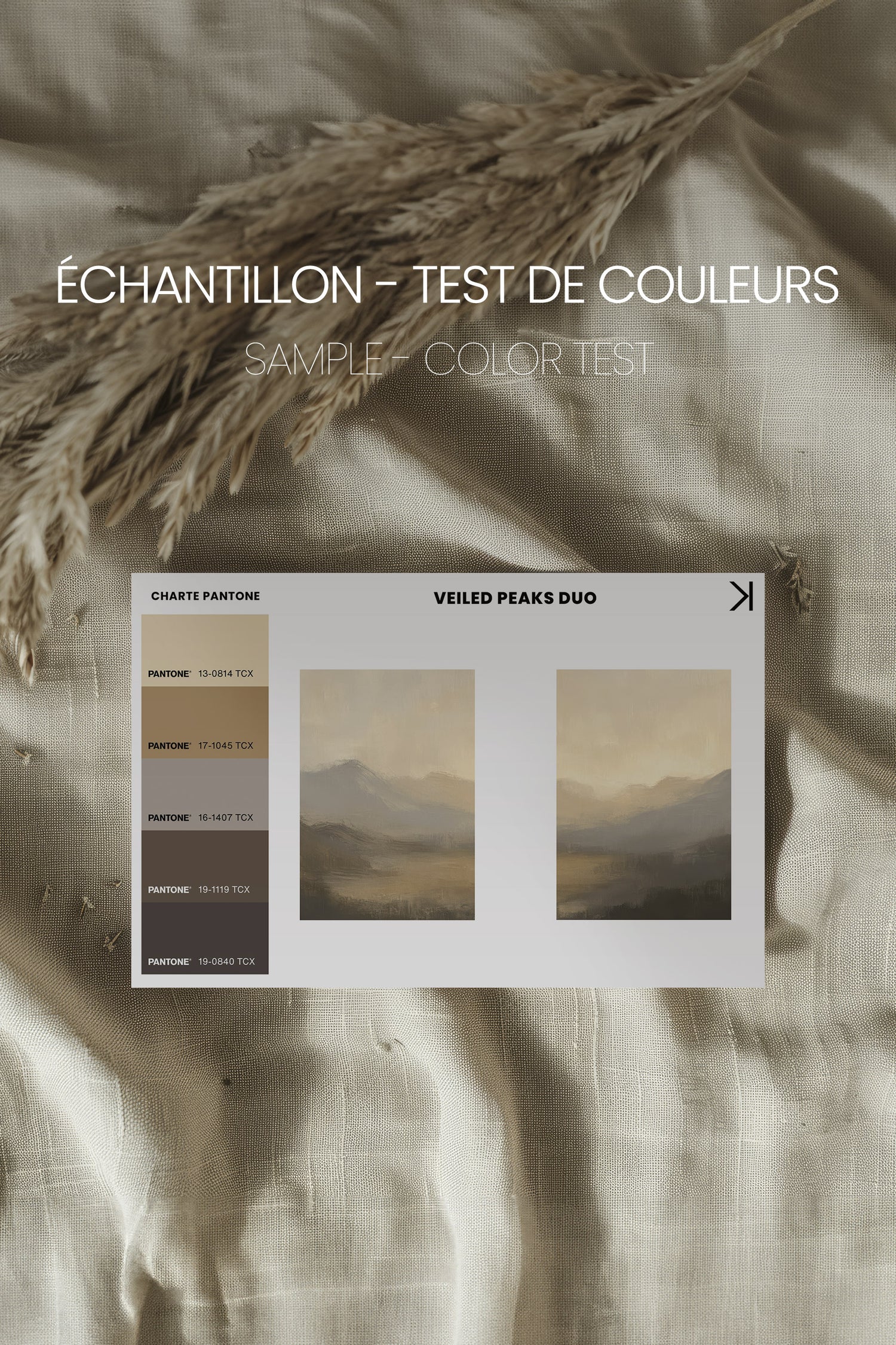 VEILED PEAKS DUO, 2 Oeuvres sur toile étirée, encadré Noir