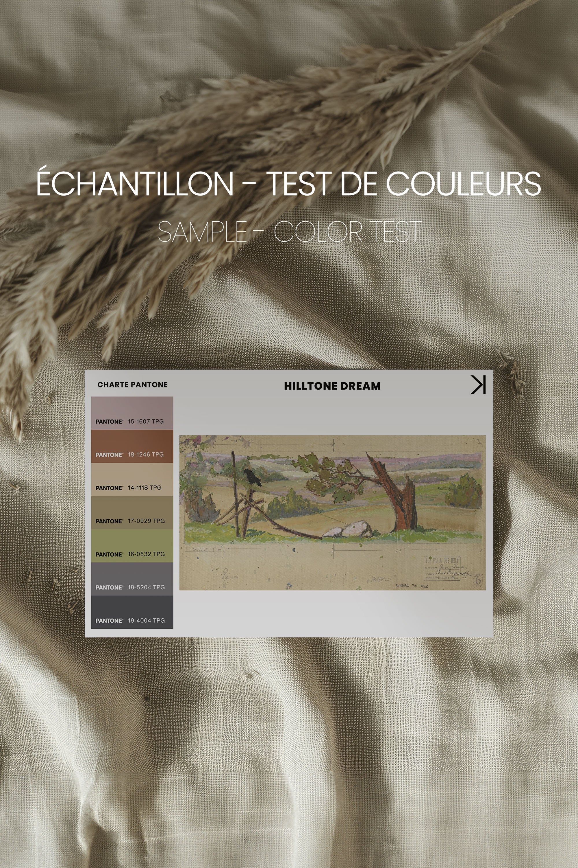 OLEKA CANVAS - HILLTONE DREAM, Oeuvre sur toile étirée, encadré Brun Noyer