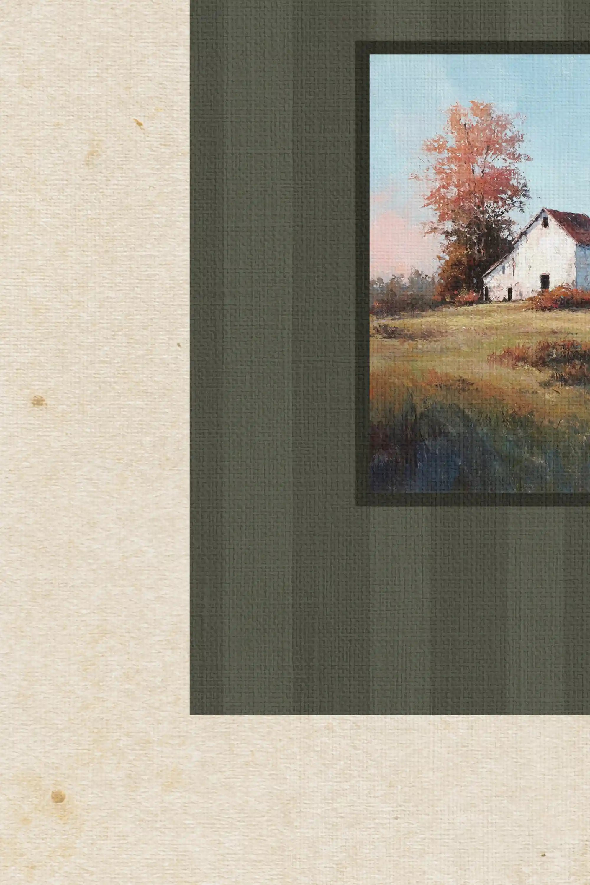 TERRE NATALE, Artwork on Rigid Canvas, Framed in Vintage Gold