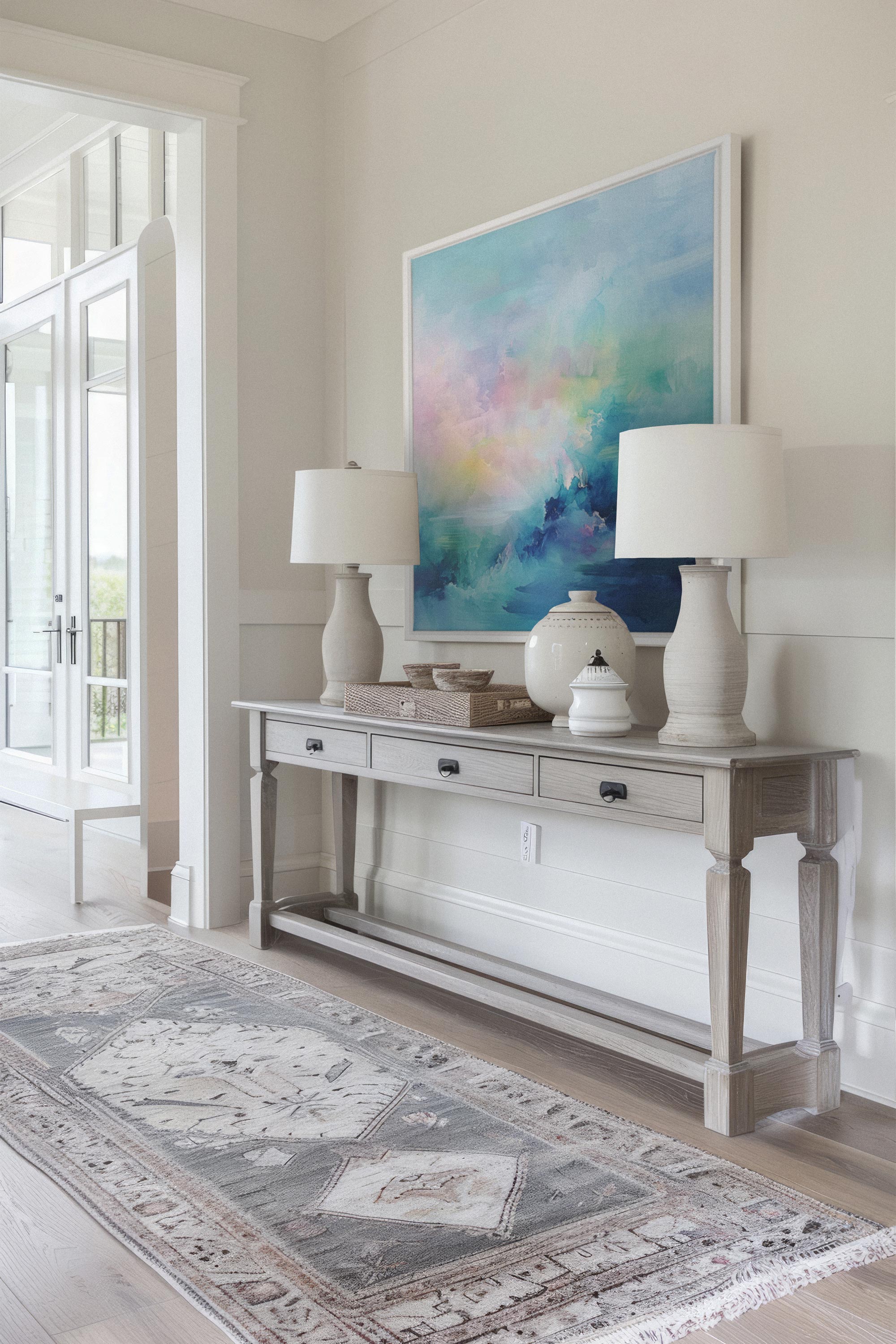 OLEKA CANVAS - SPLASH OF JOY, Oeuvre sur toile étirée, encadré Blanc