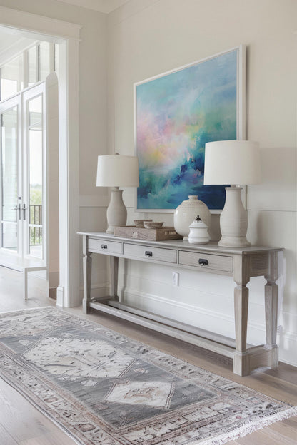 OLEKA CANVAS - SPLASH OF JOY, Oeuvre sur toile étirée, encadré Blanc