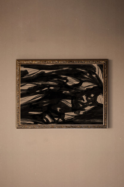 TRACÉ BRUT, Oeuvre sur toile étirée, encadré Vintage Bronze