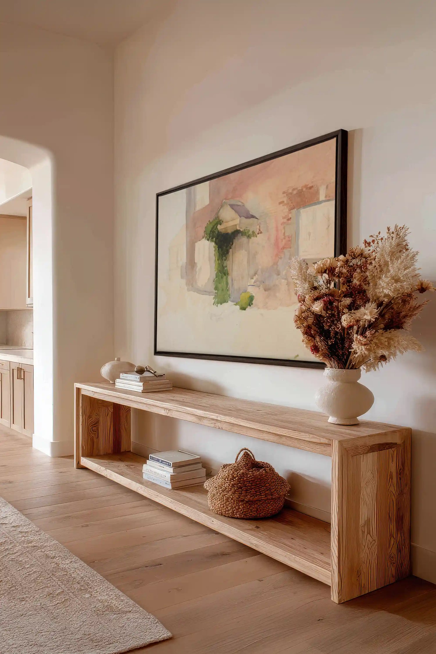 DOUCEUR DE PIERRE, Work on stretched canvas, framed Walnut Brown