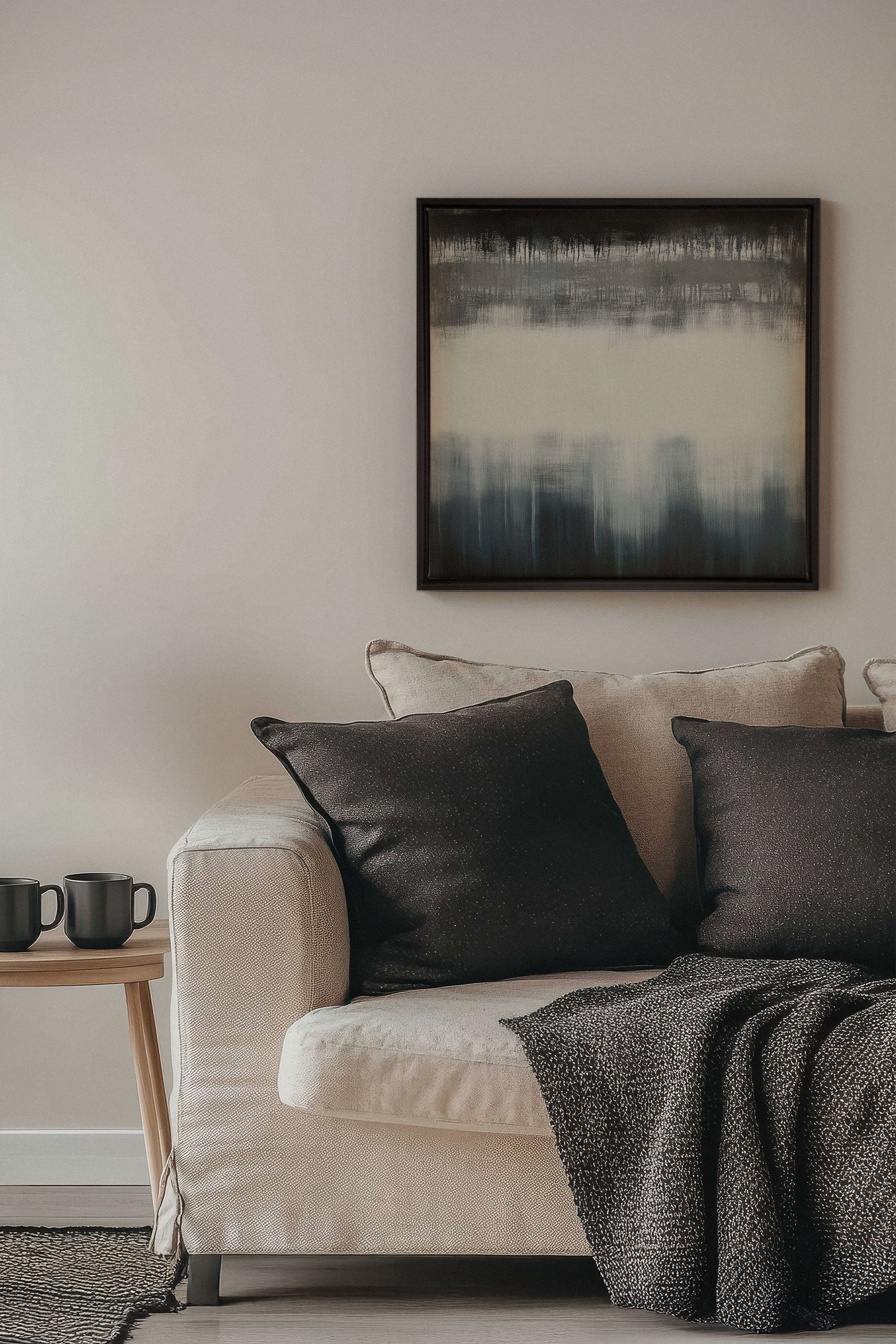 OLEKA CANVAS - FADING LIGHT, Oeuvre sur toile étirée, encadré Noir