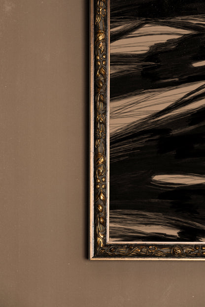 TRACÉ BRUT, Oeuvre sur toile étirée, encadré Vintage Bronze