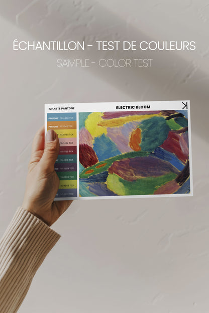 ELECTRIC BLOOM, Artwork on stretched canvas, framed in black