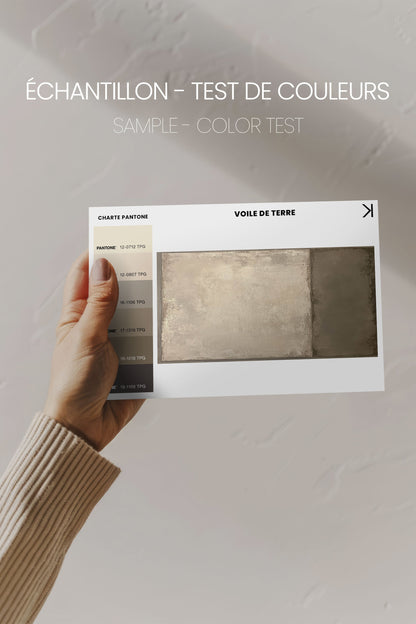 OLEKA CANVAS - VOILE DE TERRE, Oeuvre sur toile étirée, encadré Noir