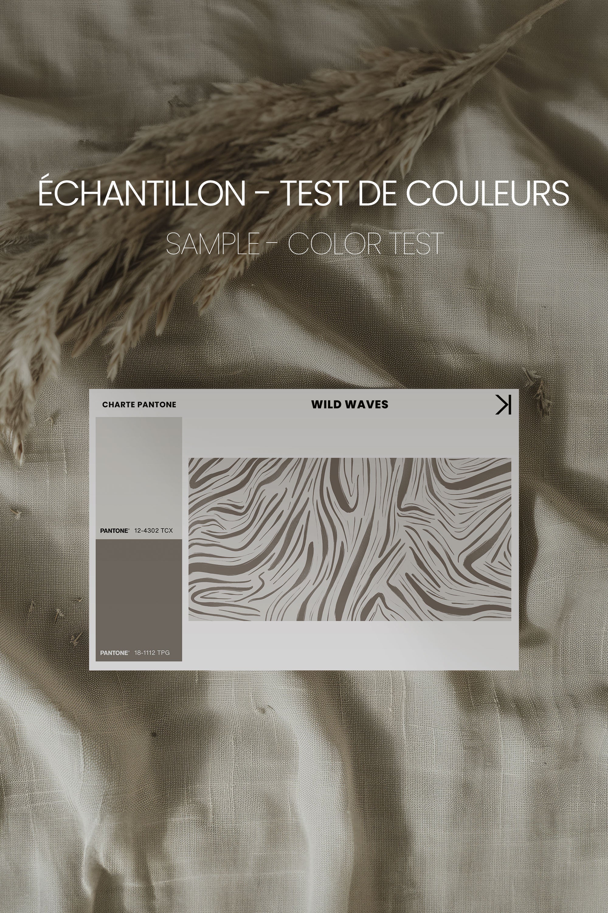 OLEKA CANVAS - WILD WAVES, Oeuvre sur toile étirée, encadré Noir