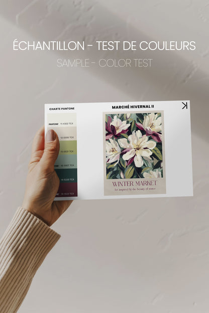 OLEKA CANVAS - MARCHÉ HIVERNAL II, Oeuvre sur toile étirée, encadré Noir