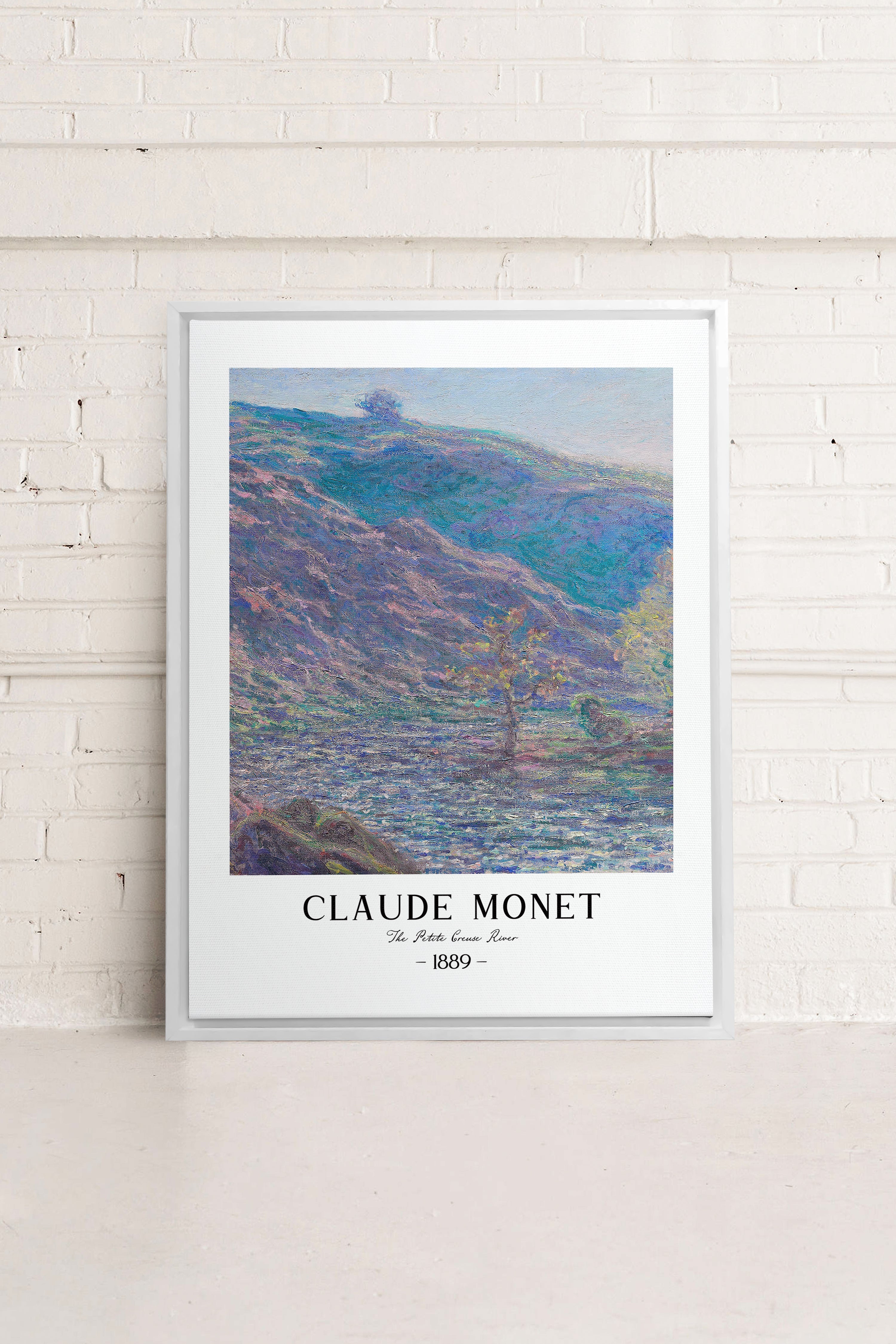 OLEKA CANVAS - THE PETITE CREUSE RIVER, Oeuvre sur toile étirée, encadré Blanc