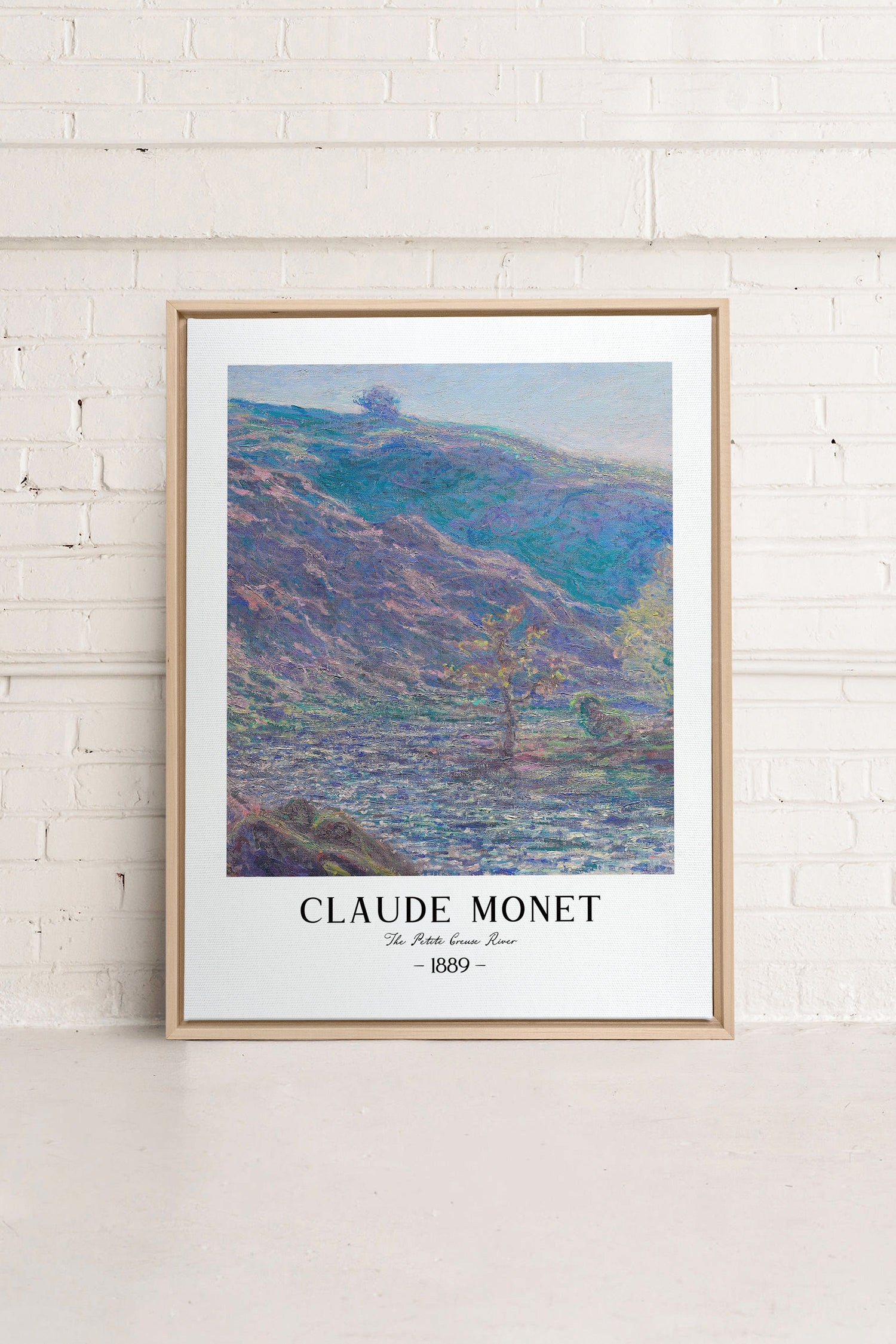 OLEKA CANVAS - THE PETITE CREUSE RIVER, Oeuvre sur toile étirée, encadré Naturel Clair