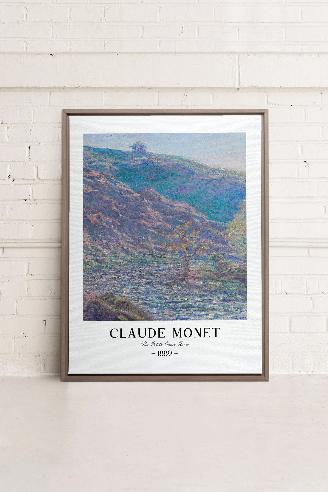 OLEKA CANVAS - THE PETITE CREUSE RIVER, Oeuvre sur toile étirée, encadré Brun Chêne