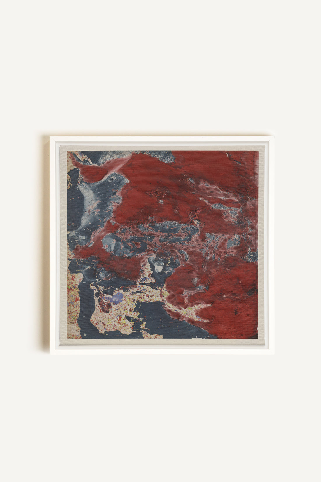 ROUGE POLAIRE, Oeuvre sur toile étirée, encadré Blanc