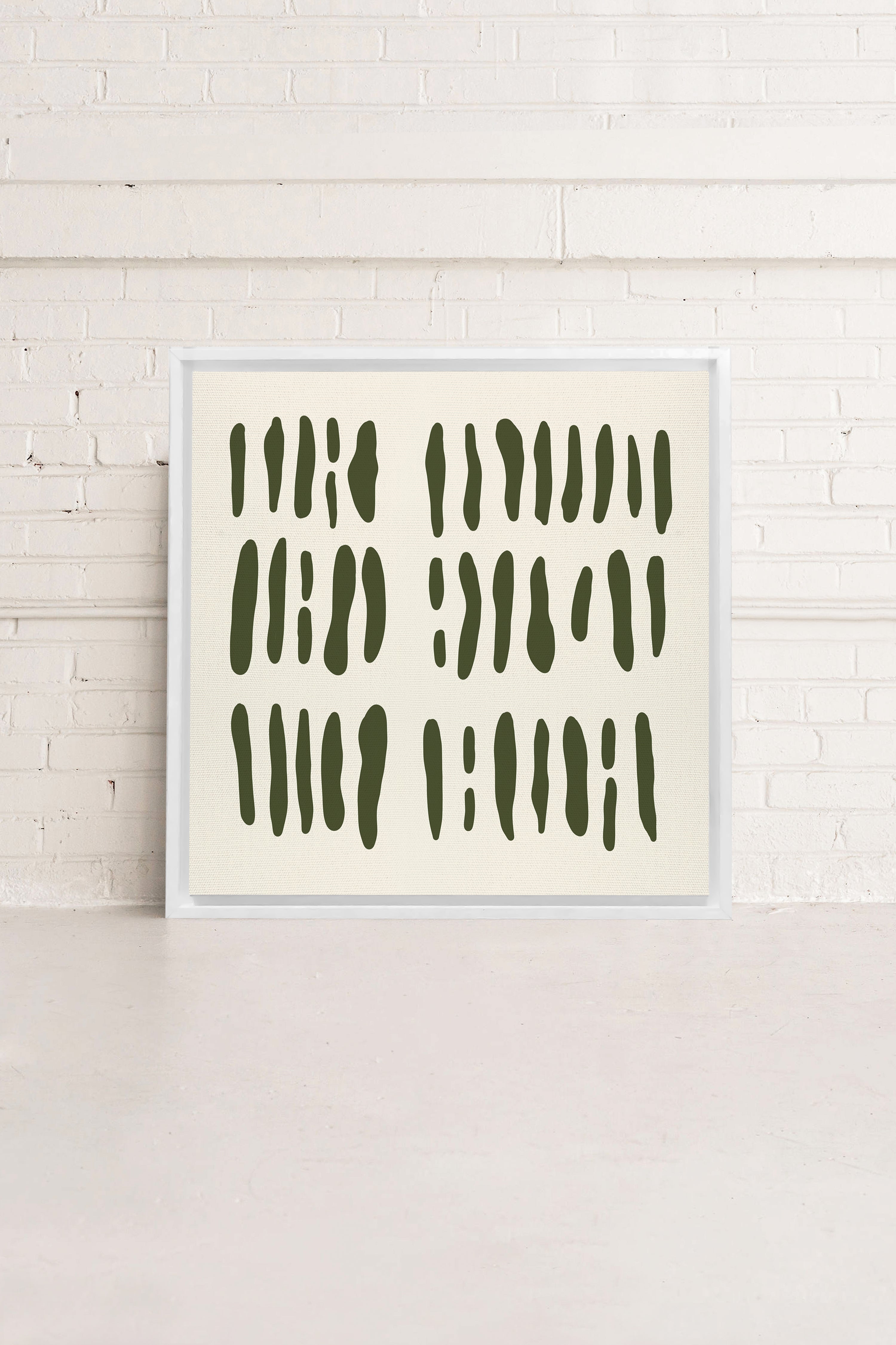 OLEKA CANVAS - FLOATING PATTERNS, Oeuvre sur toile étirée, encadré Blanc