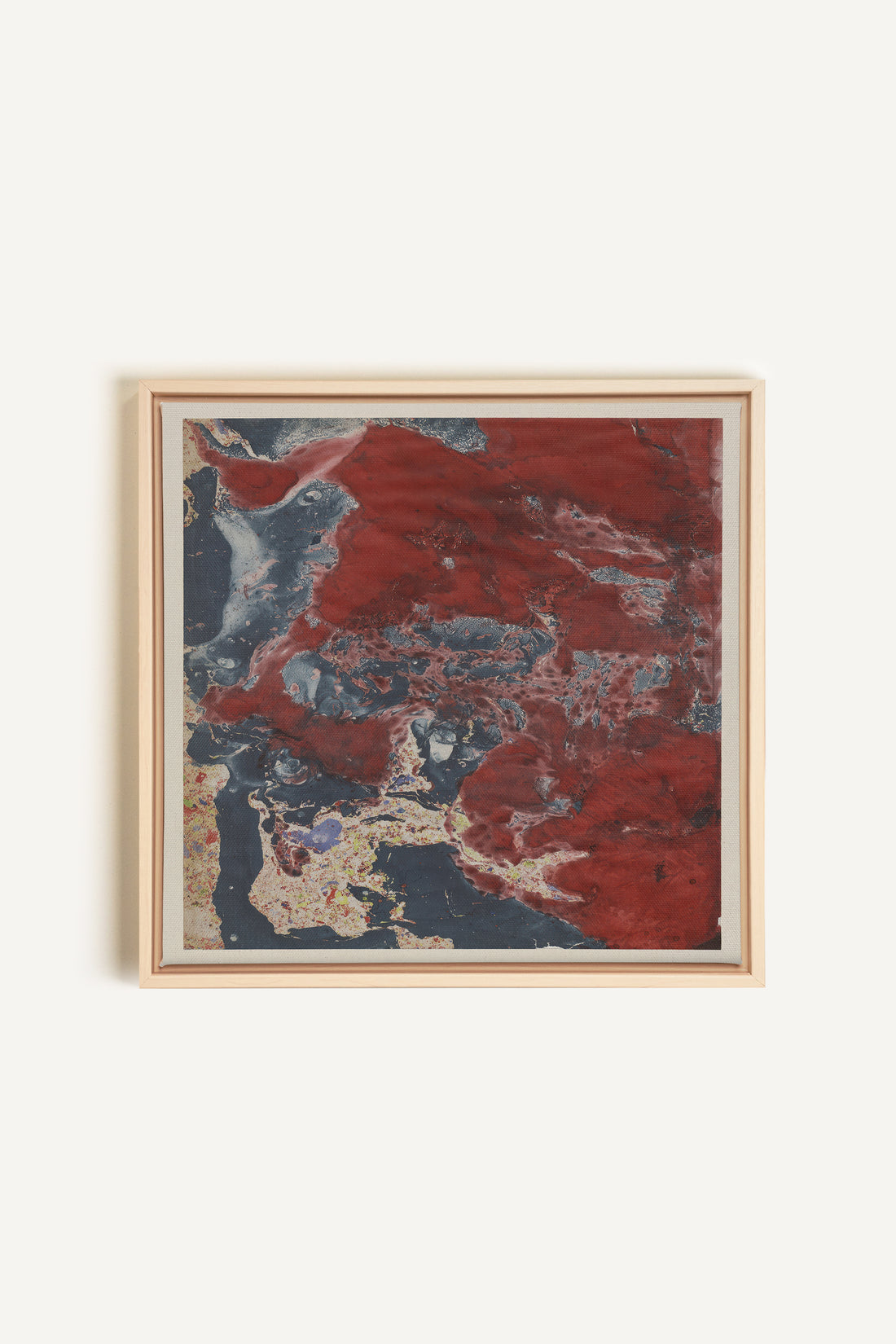 ROUGE POLAIRE, Oeuvre sur toile étirée, encadré Naturel Clair