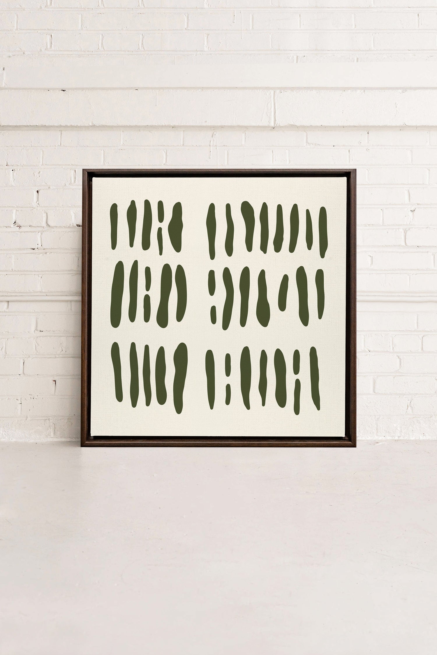 OLEKA CANVAS - FLOATING PATTERNS, Oeuvre sur toile étirée, encadré Brun Noyer