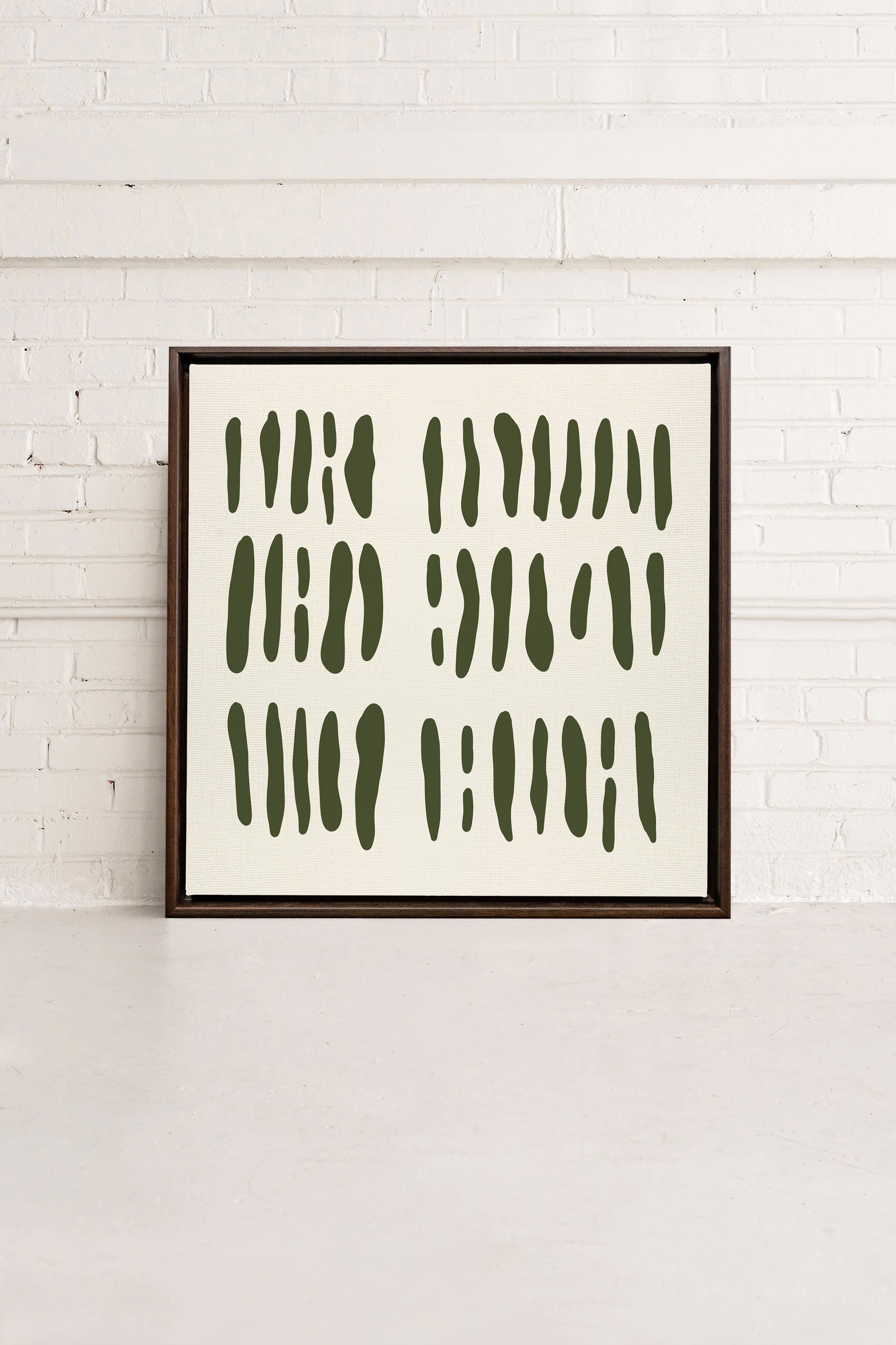 OLEKA CANVAS - FLOATING PATTERNS, Oeuvre sur toile étirée, encadré Brun Noyer