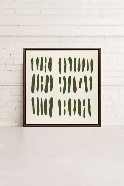 OLEKA CANVAS - FLOATING PATTERNS, Oeuvre sur toile étirée, encadré Brun Noyer