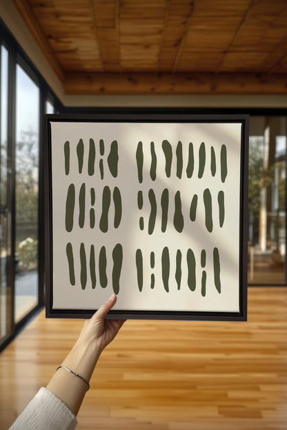 OLEKA CANVAS - FLOATING PATTERNS, Oeuvre sur toile étirée, encadré Noir