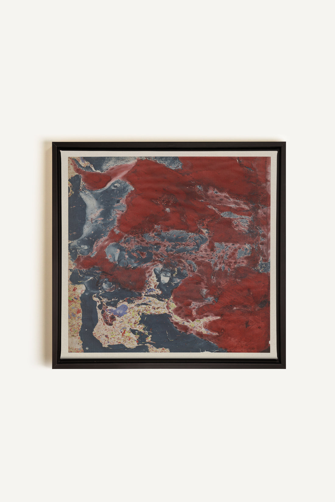 ROUGE POLAIRE, Oeuvre sur toile étirée, encadré Noir